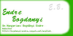 endre bogdanyi business card