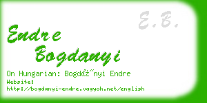 endre bogdanyi business card